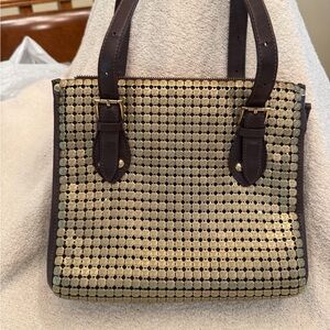 Elegant Gold and Brown Women's Handbag